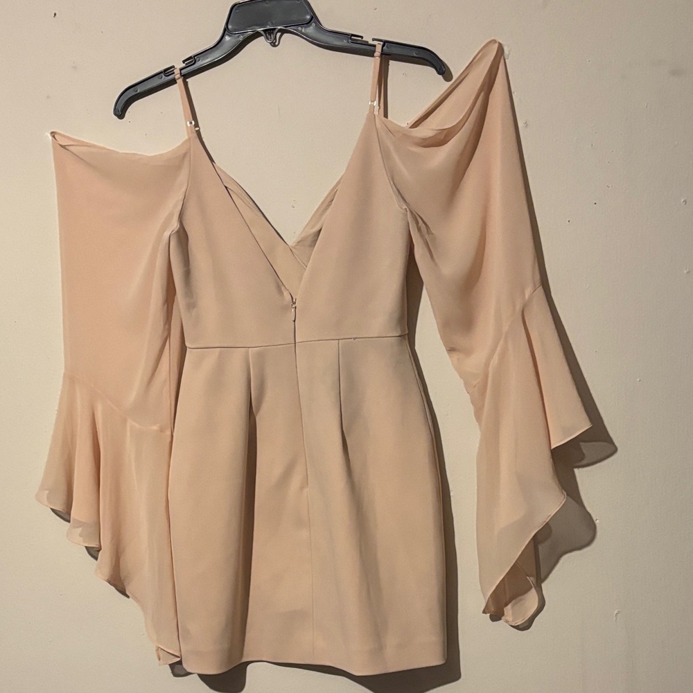 BCBGMaxAzria Peach Cold-Shoulder Blouse
